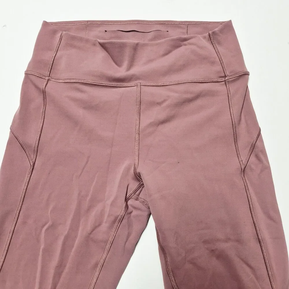Lululemon Fast And Free Tight Leggings Size 8 Dusty Rose Pink High Rise Pocket